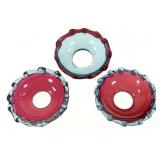 Bobeche Art Glass Rings 3pc