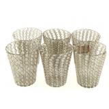 6 pc Murano Juice Glass Set c 1940s - 1950s