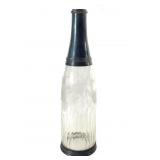 French Etched Glass & Silver Carafe