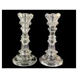 Early Mold-Blown Glass Candlesticks 2pc