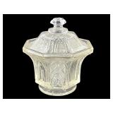 Sandwich Glass Gothic Arch Pattern Sugar Bowl