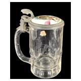 Hand Painted Porcelain Lid & Pewter Beer Stein