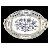 Meissen Blue Onion Rich Oval Bowl