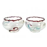 Art Glass Lamp Shades 2pc