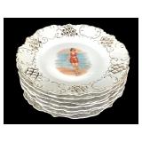 Vintage Bathing Beauty Porcelain Plates 7pc