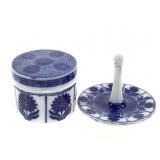 Minton Flow Blue Box & Ring Holder 2pc
