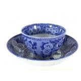 Transferware Tea Bowl & Saucer