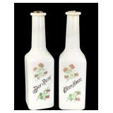Milk Glass Barber Bottles 2pc
