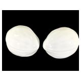 Limoges  White Walnut Shaped Trinket Box 2pc