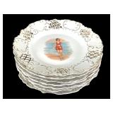Vintage Bathing Beauty Porcelain Plates 7pc