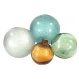 3 Early Blown Glass Ball / Float 1 Mold Blown