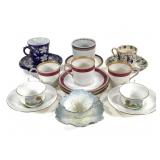 9 Demitasse & Saucer Sets Mixed