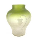 Satin Acid Green Glass Cabinet Vase