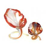 2 End of Day Slag Glass Pulpit Flower Vases