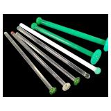 7 Glass Cocktail Stir Sticks w Uranium Mashers