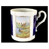 Hand Painted Porcelain Scenic Mug mid-19th C