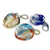 3 End of Day Glass Candy / Trinket Dishes