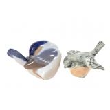 2 Miniature Ceramic Birds Royal Copenhagen +