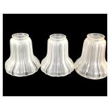3 Etched Frosted & Textured Glass Lampshades