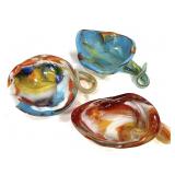 3 End of Day Glass Candy Bowls