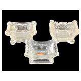 3 Flint EAPG Sleigh Style Master Salt Dips