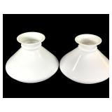 2 Blown Milk Glass Student Lamp Shades