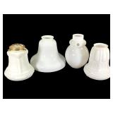 4 Milk Glass Lampshades Various Styles