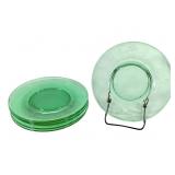 Uranium Glass Dessert Plates 6 pc