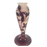 Galle Purple Clematis Cameo Glass Lamp Base