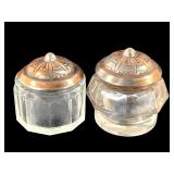 Pressed Glass Inkwell & Vanity Jar