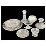 EAPG Flint Glass Fairy Light Bases Plates 10 Pcs
