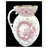 1884 British Registered Design Transferware Jug