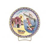 V Pinto Vietri Painted Ceramic Wall Plate Italy
