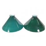 2 Emeralite Cased Glass Banker