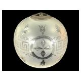 Antique Etch Carved Crystal Banquet Lamp Globe
