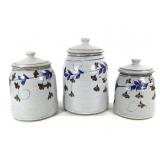 Studio Pottery Stoneware Canister Set of 3