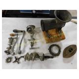 Antique Enterprise Meat Grinder & Sad Iron