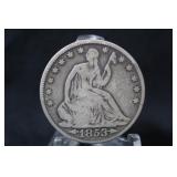 1853 Seated Liberty Silver Half Dollar