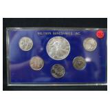 1999 Silver Eagle with 5 1999 Quarters