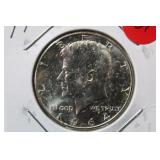 1964 Uncirculated Silver Kennedy Half Dollar