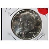 1964 Uncirculated Silver Kennedy Half Dollar