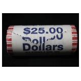 Roll of 25 George Washington Dollars