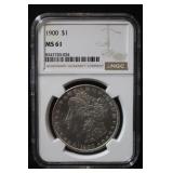 1900 Certified MS61 Morgan Silver Dollar