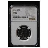 1954 PF66 Washington Silver Quarter