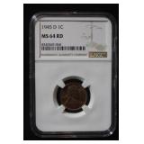 1945-D MS64 Red Lincoln Wheat Cent