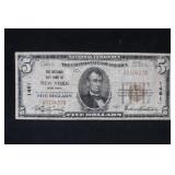 1929 $5 NEW YORK Federal Reserve Note