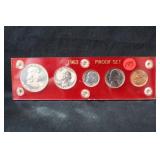 1963 U.S. Mint Silver Proof Set in Capital Holder