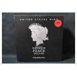 2021 U.S. Silver Peace Dollar w/COA