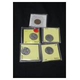 Lot of 5 Canada Nickels