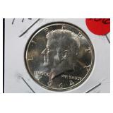 1964 Uncirculated Silver Kennedy Half Dollar